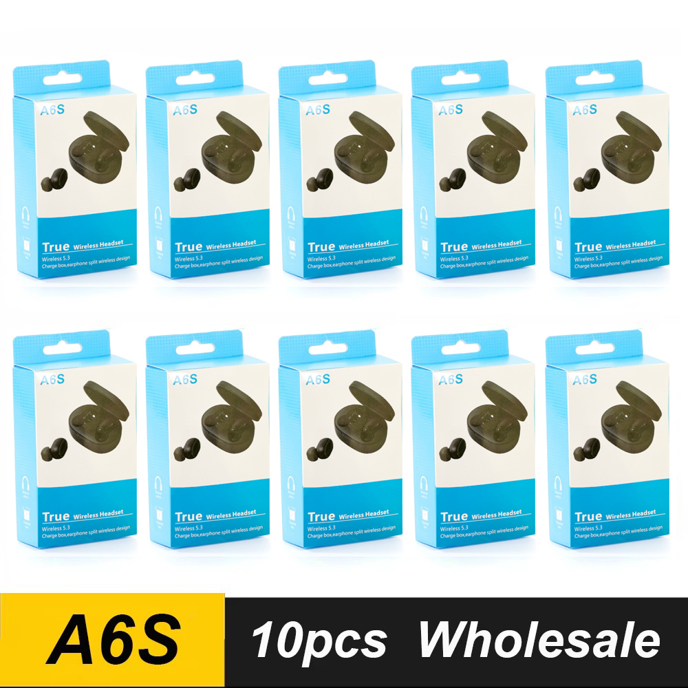Earbuds Charging Case - 10Pcs Wholesale A6S TWS Wireless Headphones