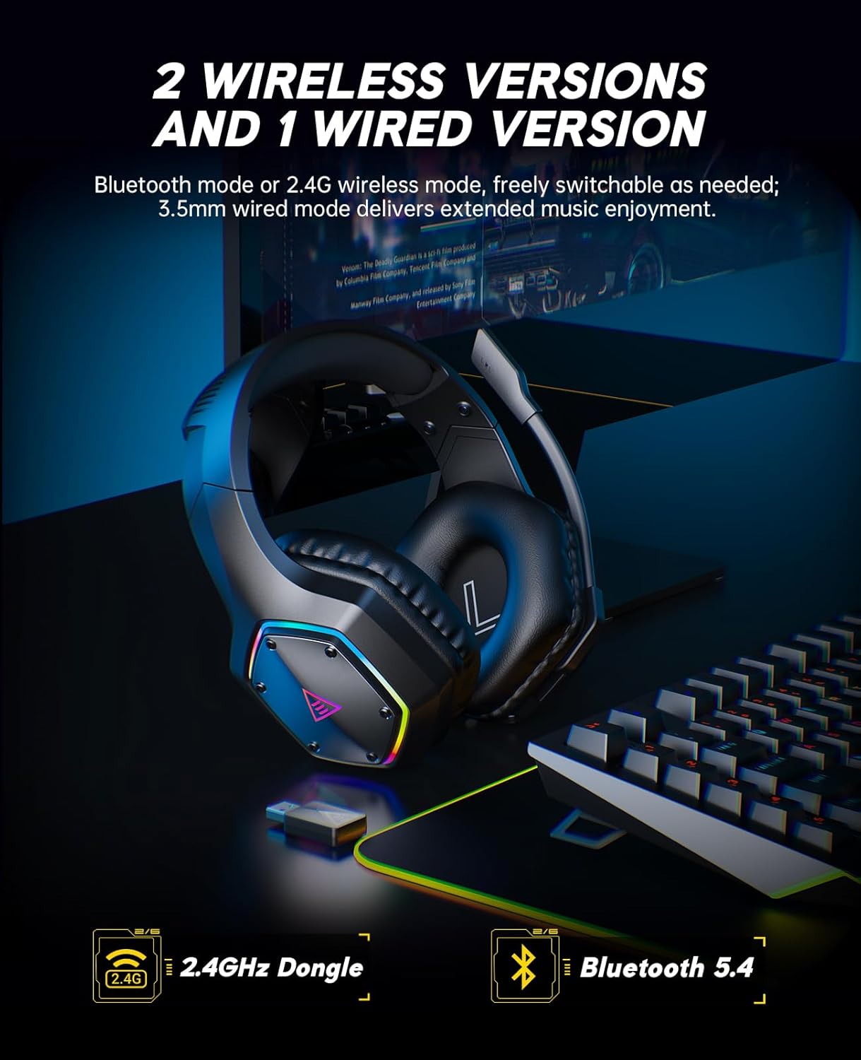 2.4GHz Wireless Gaming Headset - Gaming Headset Rgb ulasan dan harga