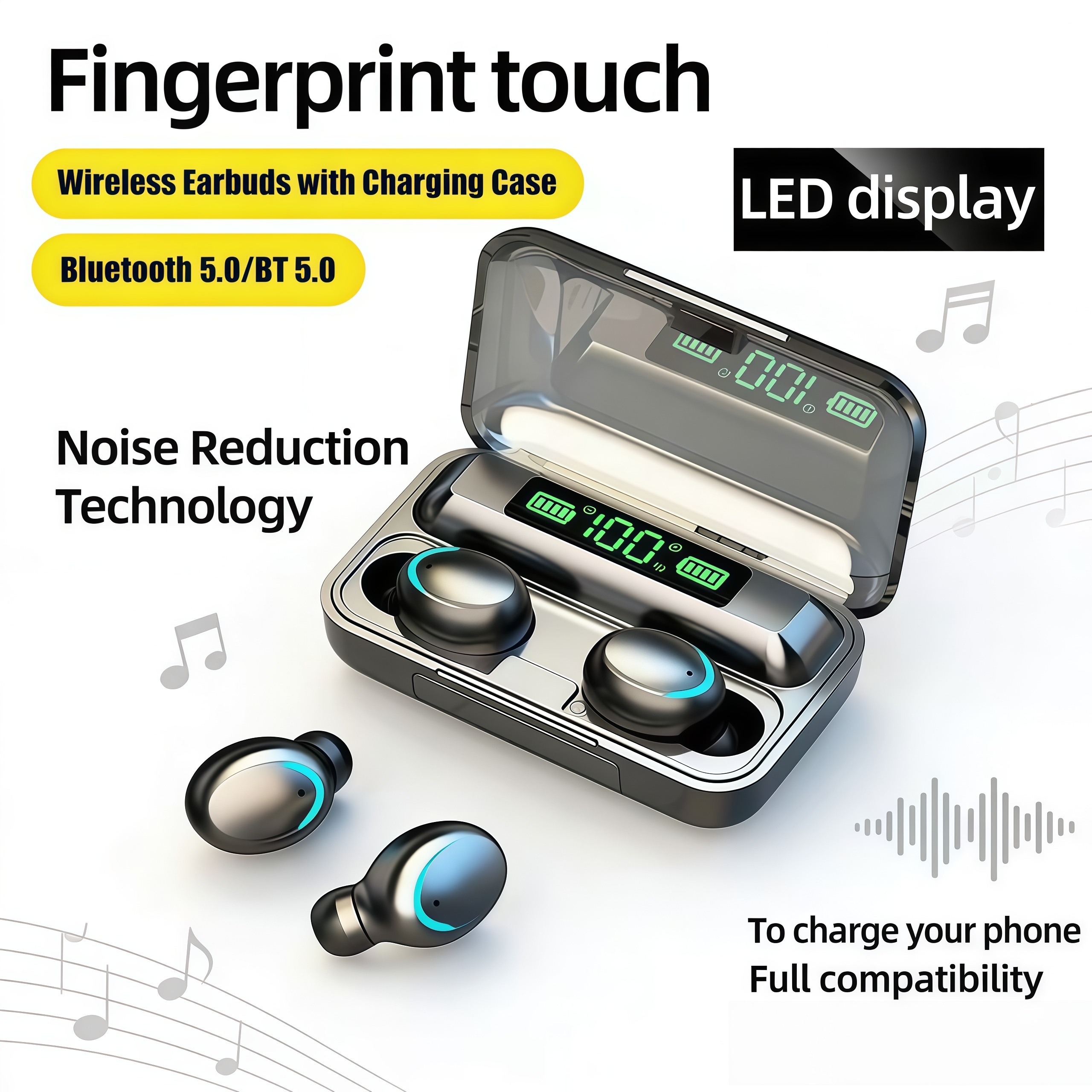 2026 F9 Wireless Earphones LED - Bluetooth Headset On Ear ulasan dan harga