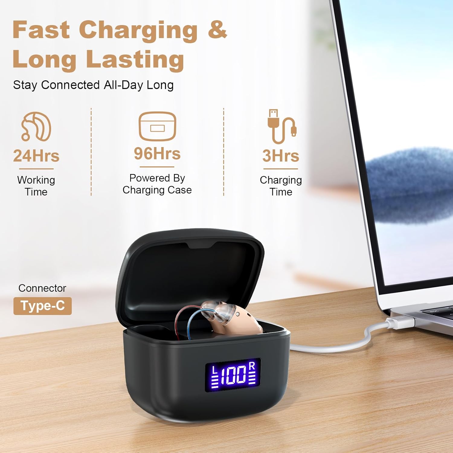 Mini Rechargeable Hearing Ampl - Earbuds Charging Case ulasan dan harga