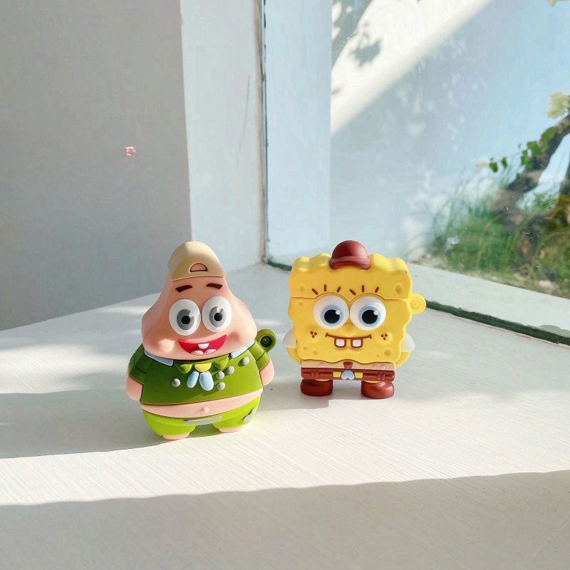 Cute SpongeBob Creative Silico - Earbuds Charging Case ulasan dan harga