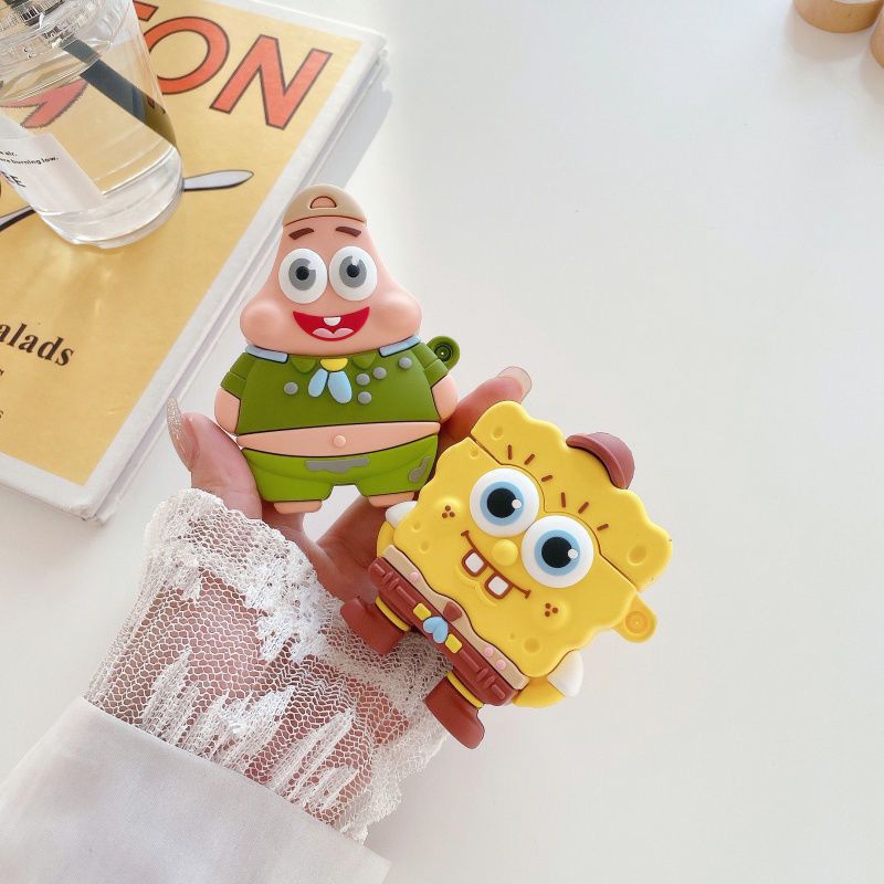 Cute SpongeBob Creative Silico - Earbuds Charging Case ulasan dan harga