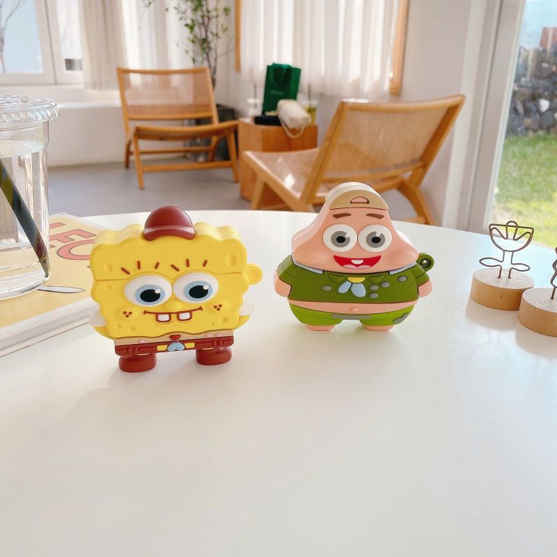 Cute SpongeBob Creative Silico - Earbuds Charging Case ulasan dan harga