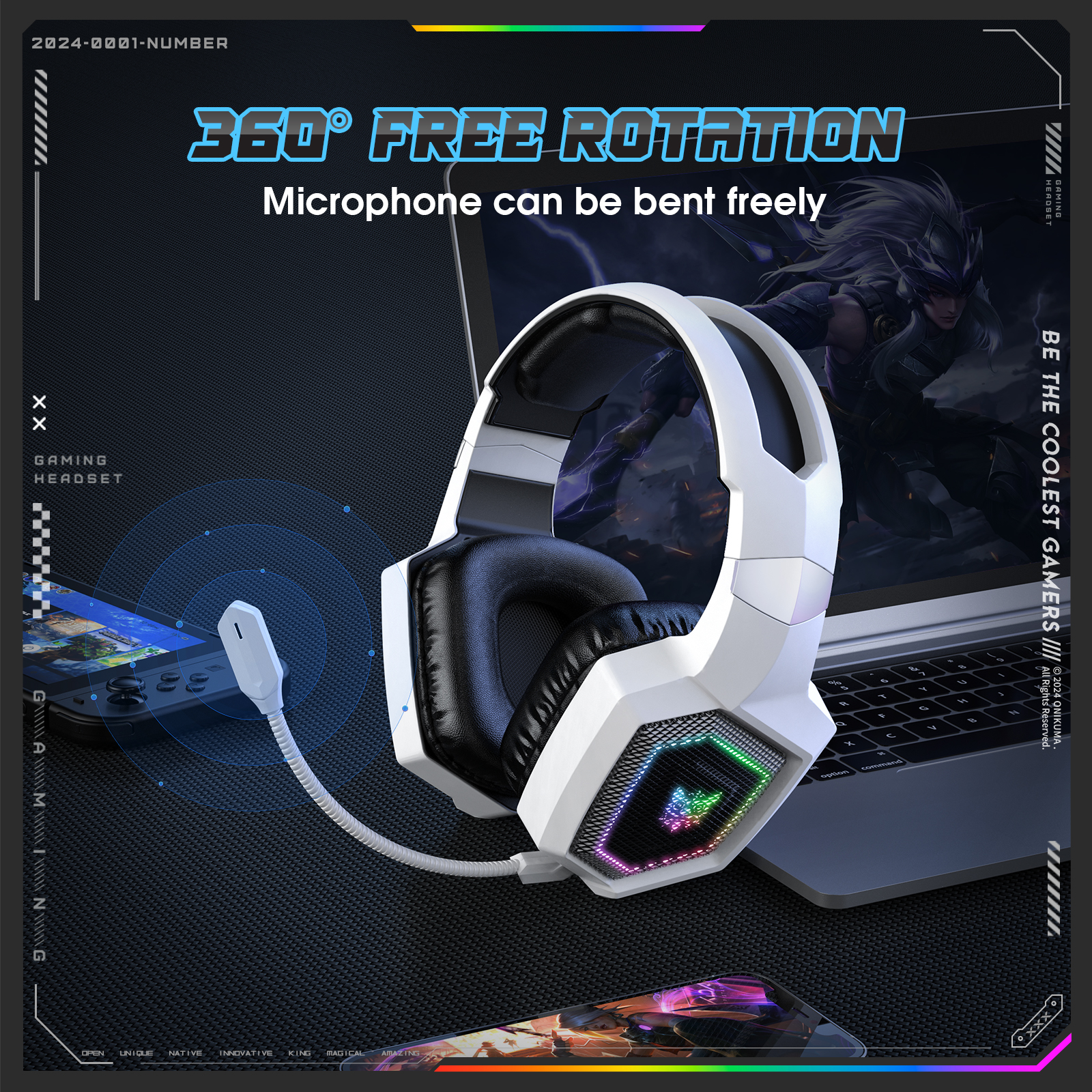 ONIKUMA 2.4GHz Wireless Gaming - Gaming Headset Rgb ulasan dan harga