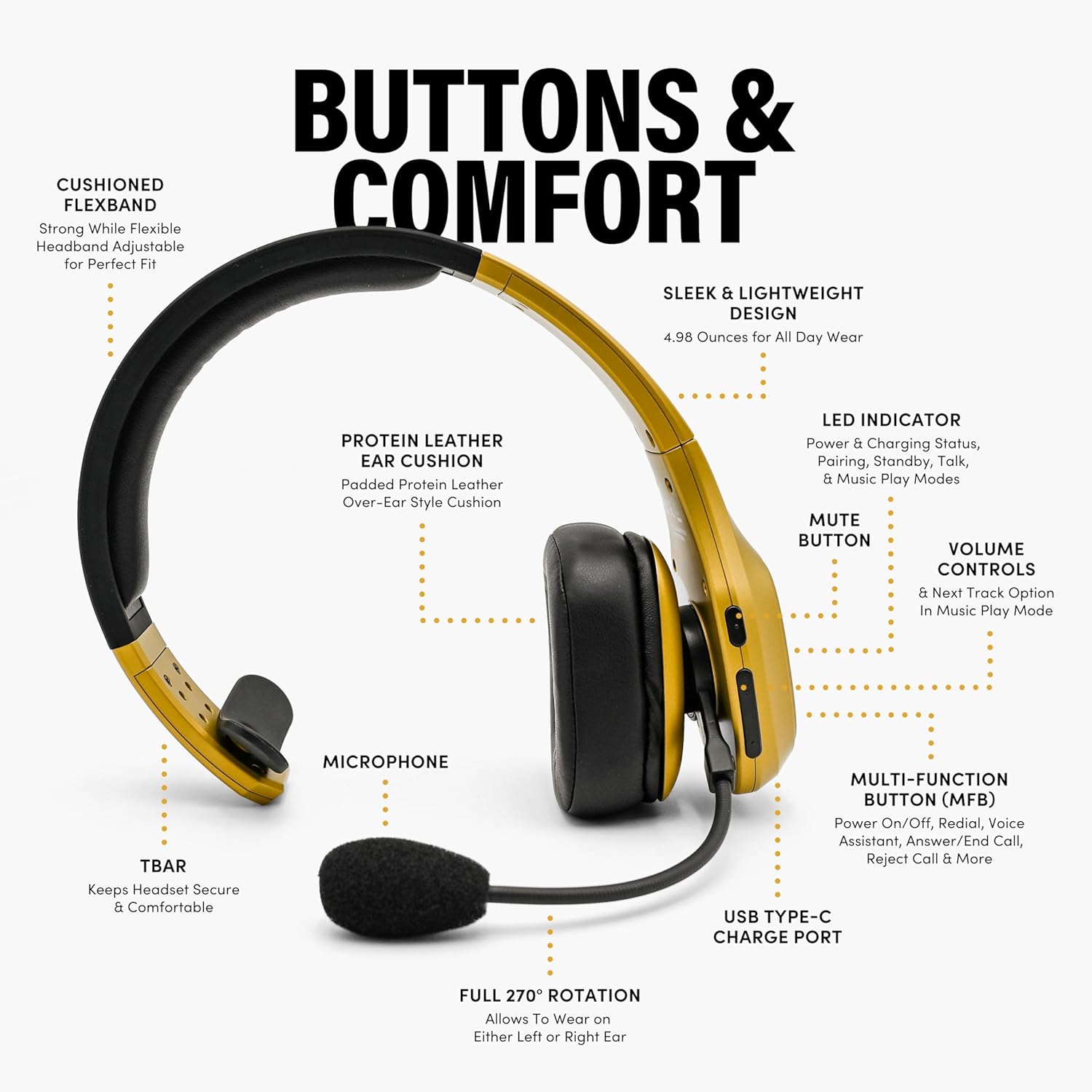 Premium Trucker Bluetooth Head - Usb C Earphone ulasan dan harga
