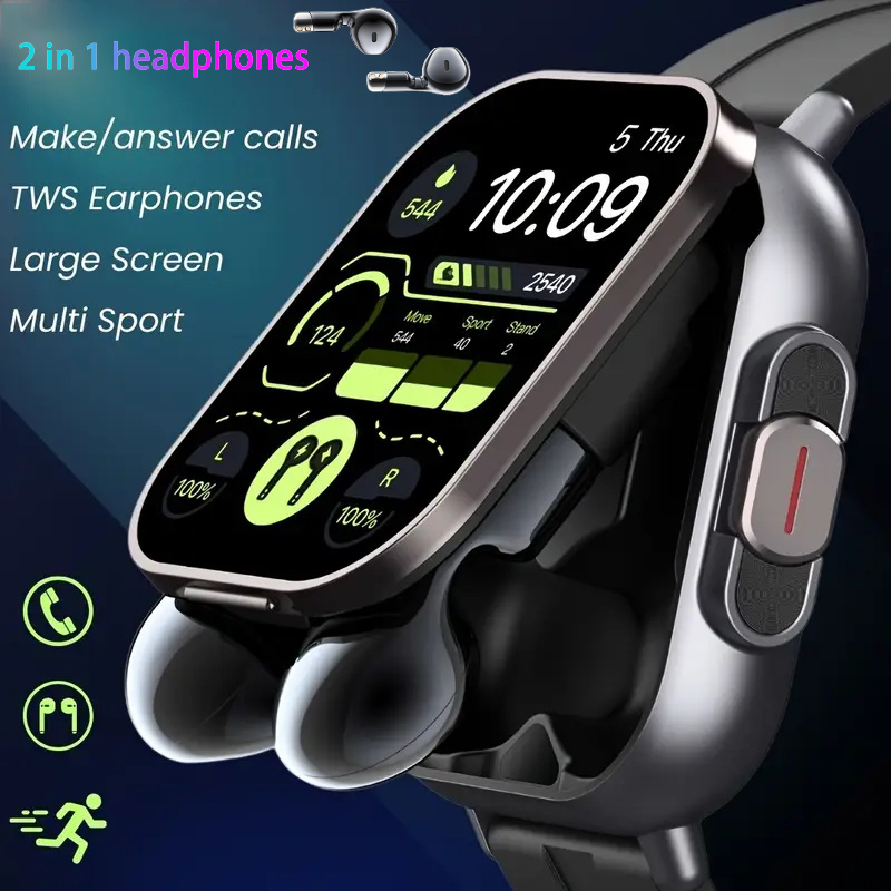 New TWS 2 in 1 Smart Watch wit - Earbuds Charging Case ulasan dan harga